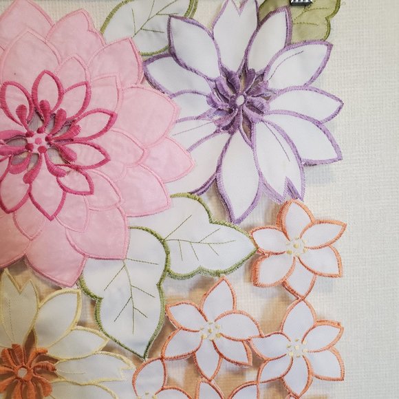 Floral table runner. Measures 72 inches. - Picture 4 of 16